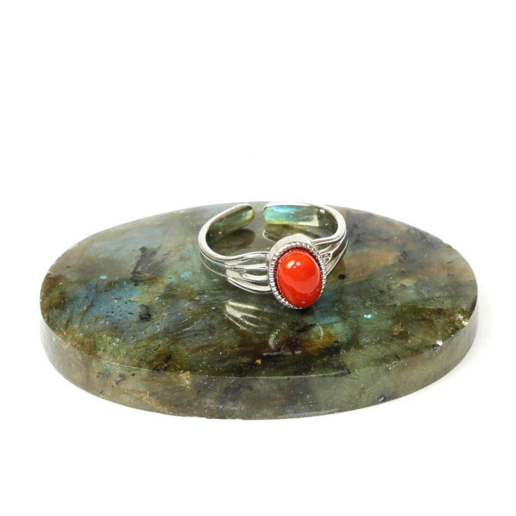 Akik Taşı Çelik Yüzük - Kararmaz