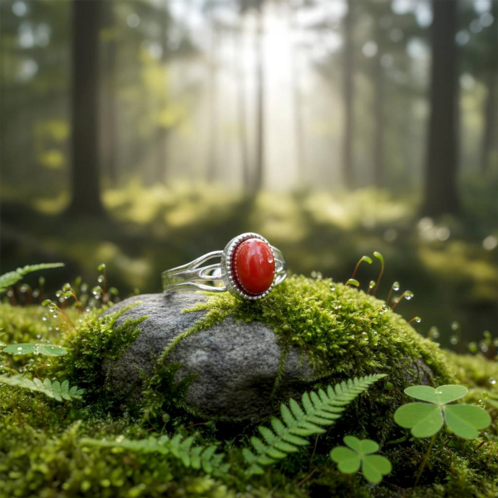 Akik Taşı Çelik Yüzük - Kararmaz