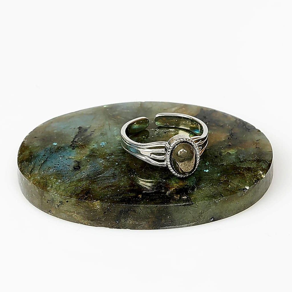 Pirit Taşı Çelik Yüzük - Kararmaz