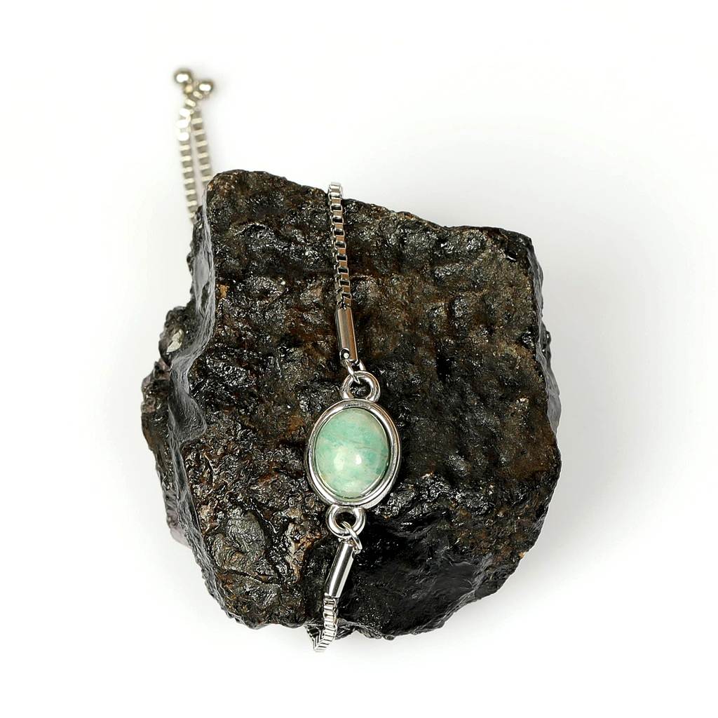 Amazonit Taşı Çelik Bileklik – Kararmaz