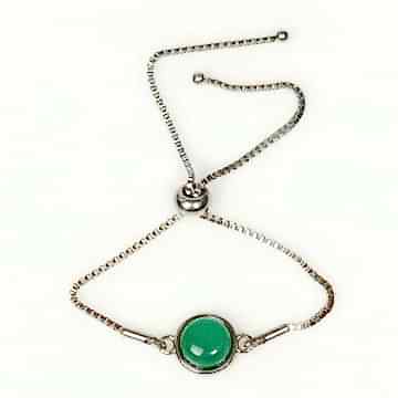 Yeşil Akik Taşı Çelik Bileklik 10 mm – Kararmaz