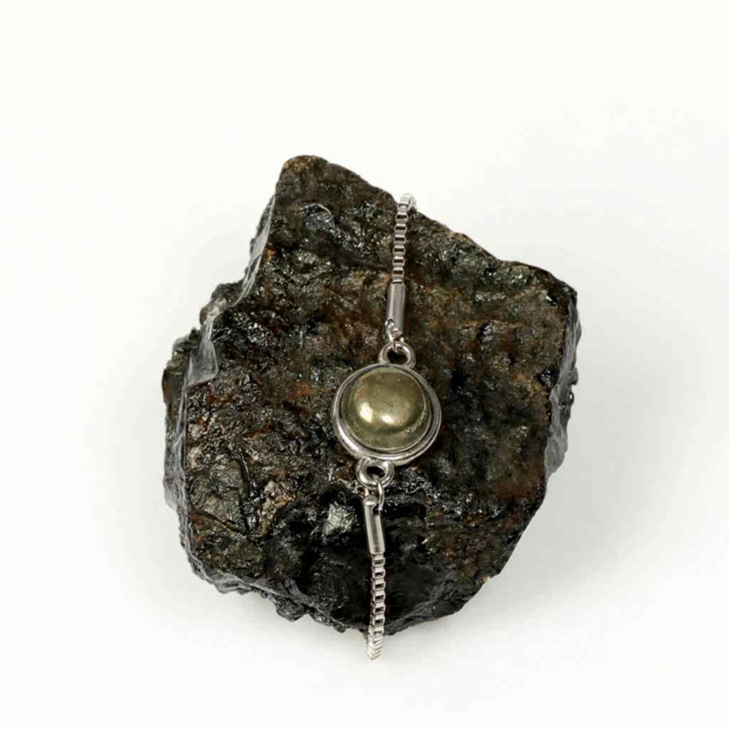 Pirit Taşı Çelik Bileklik 10 mm – Kararmaz