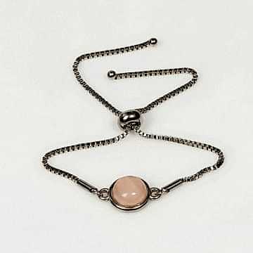 Açık Renkli Pembe Kuvars Taşı Çelik Bileklik 10 mm – Kararmaz