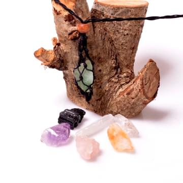 7 Adet Ham Doğal Taş Kütle - Her Gün Farklı Kolye - File Kolye Hediyeli
