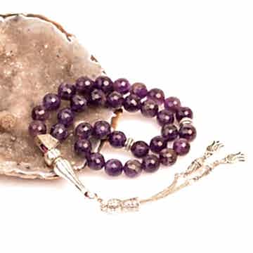 Ametist Taşı Tesbih - 8 mm ( Faset Kesim )