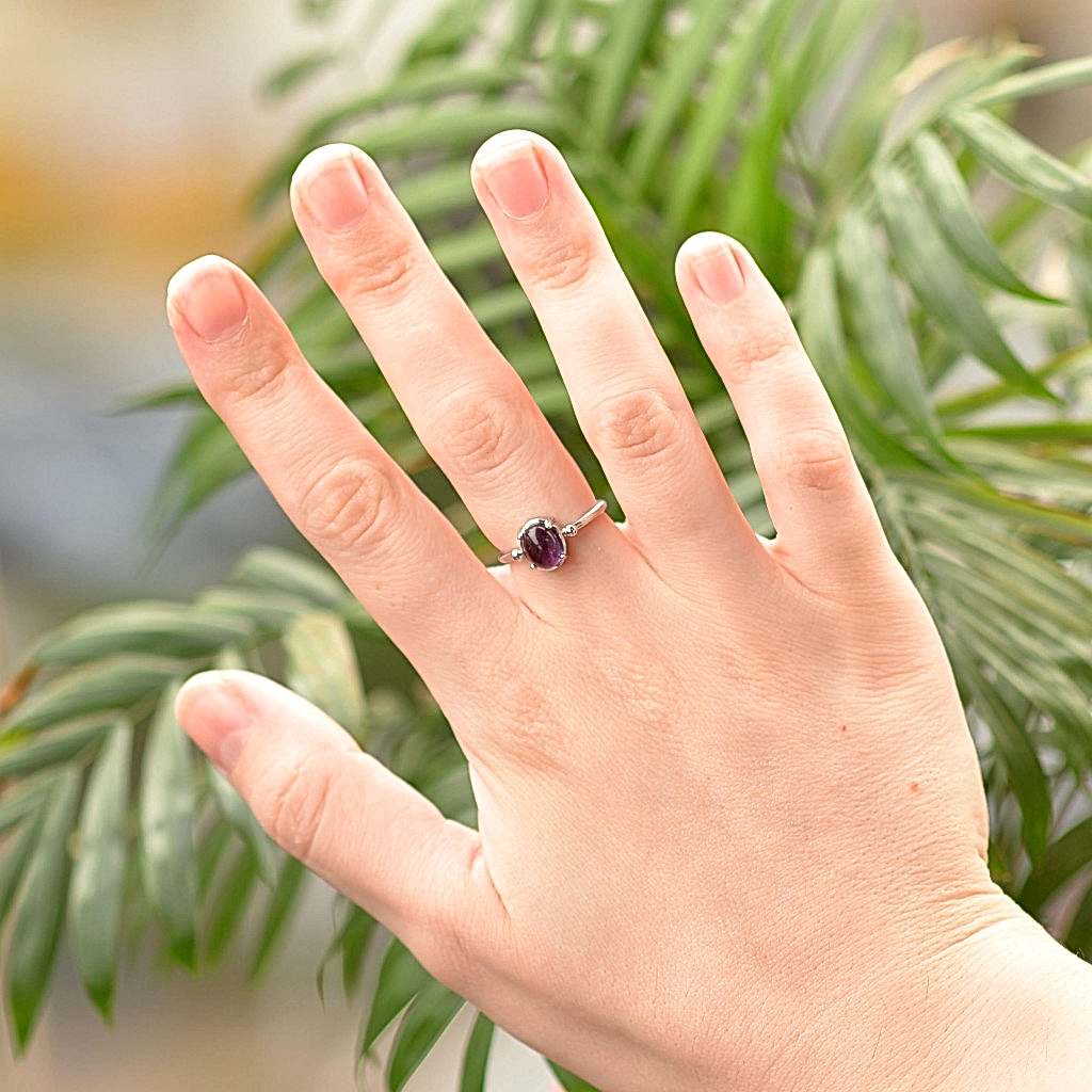 Ametist Taşı Yüzük - Ayarlamalı Ametist Taşı Yüzük - Ayarlamalı