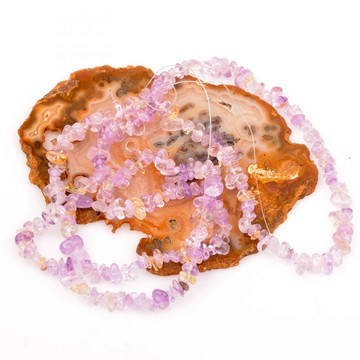 Ametrin Taşı Şekilsiz Dizi - Kırık Taş