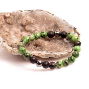 Anyolit Taşı Bileklik ( 8 mm ) - Hematit ve Obsidyen Taşlı