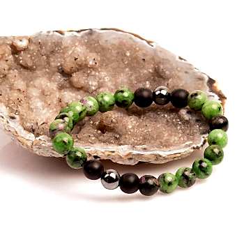 Anyolit Taşı Bileklik - Ruby in Zoisit Taşı