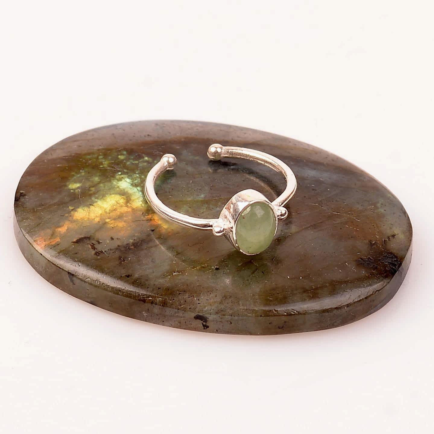 Aventurin Taşı Gümüş Yüzük   Ayarlamalı