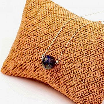 Azurit Taşı Gümüş Kolye