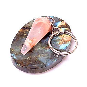 Çiçek Akik Taşı Anahtarlık - Koni Şeklinde