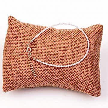 Çok İnce Kalsedon Taşı Gümüş Bileklik - 2 mm