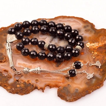 Oniks Taşı Tesbih - 8 mm ( Faset Kesim )