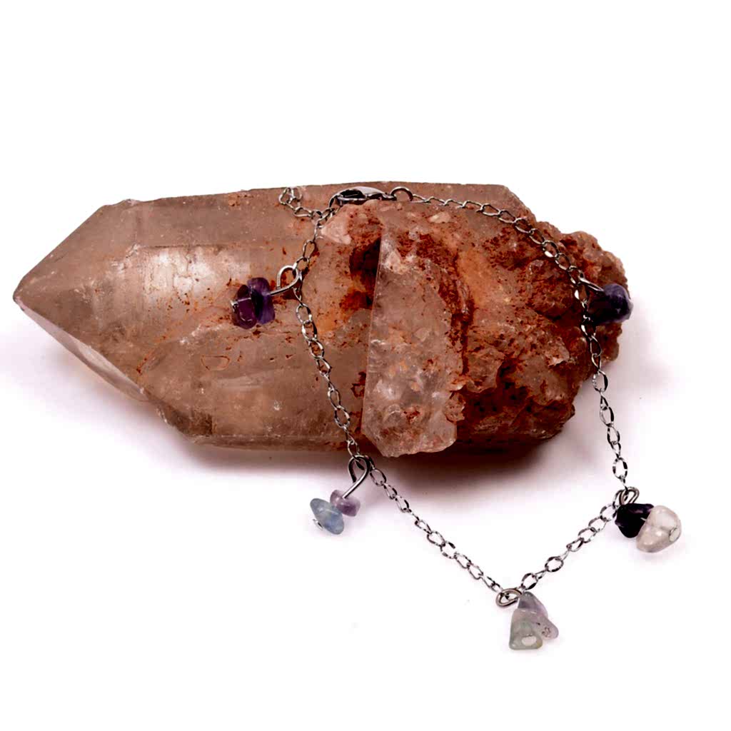 Florit Taşı Bileklik - Kararmaz Zincirli