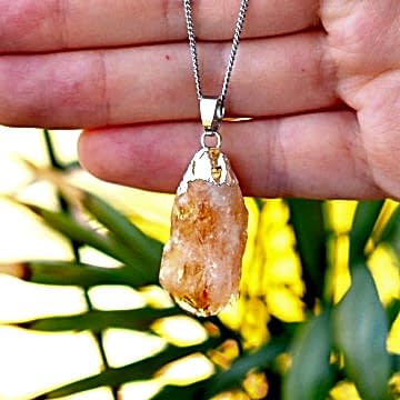 Ham Sitrin Taşı Kolye