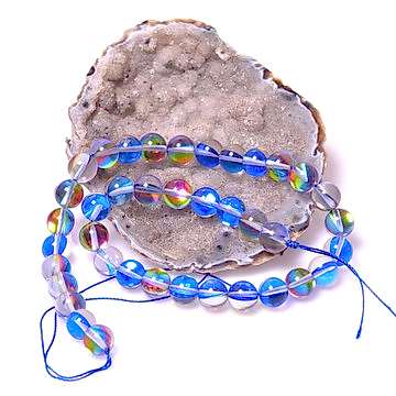 Hidrotermal Kuvars Taşı Dizi - 10 mm Mavi