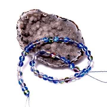 Hidrotermal Kuvars Taşı Dizi - 8 mm Mavi