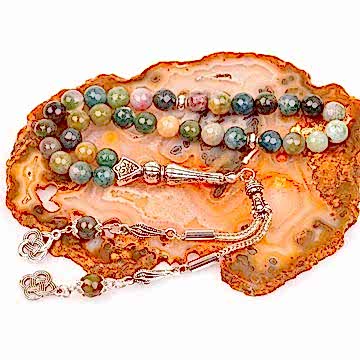 Hint Akik Taşı Tesbih ( 8 mm ) - Faset Kesim