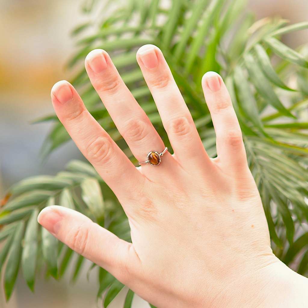 Kaplan Gözü Taşı Yüzük - Ayarlamalı