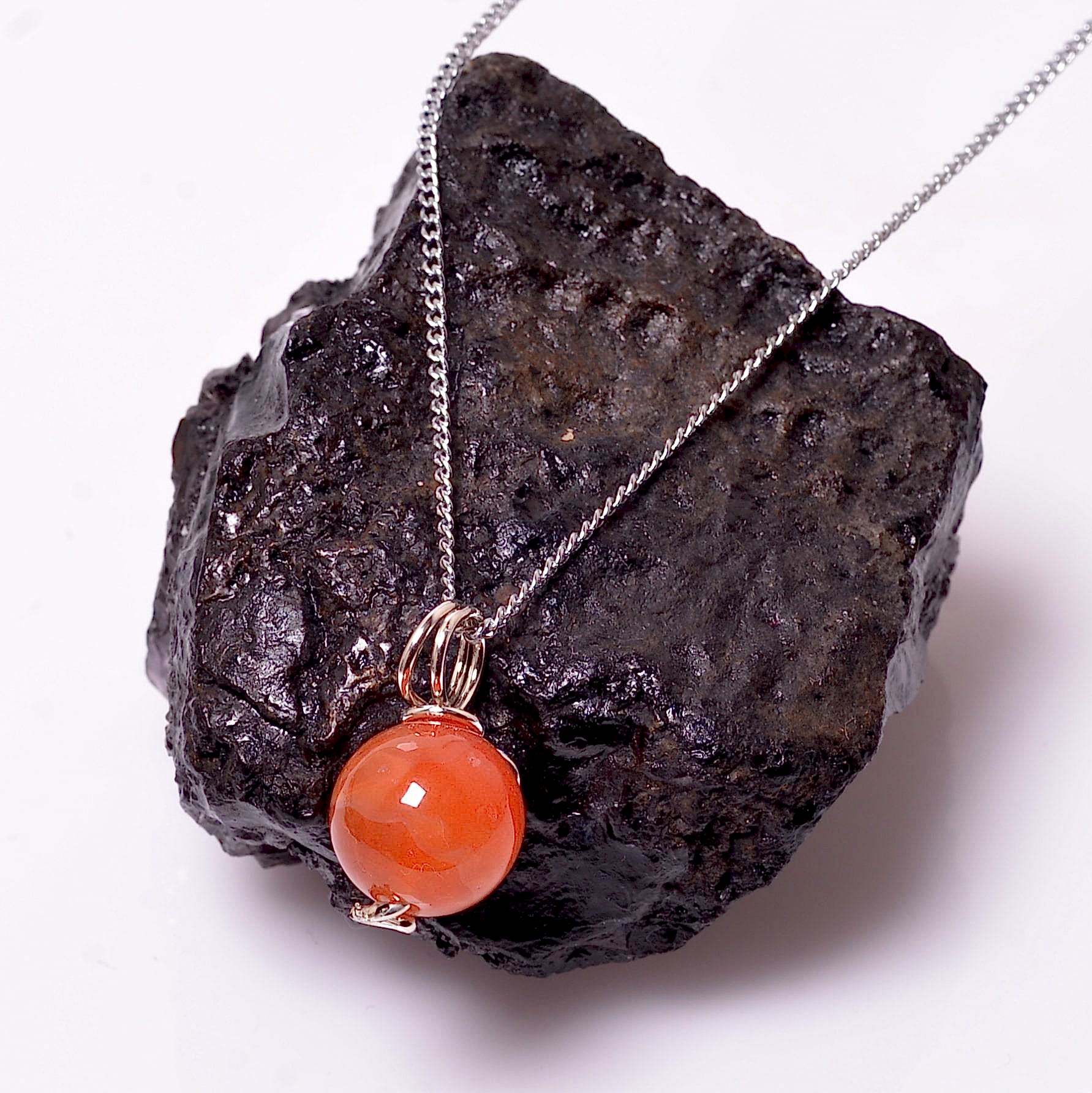 Karneol Taşı Kolye   Karnelyan Taşı