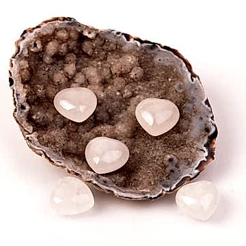 Kristal Kuvars Taşı Kalp Kütle - Küçük Boy