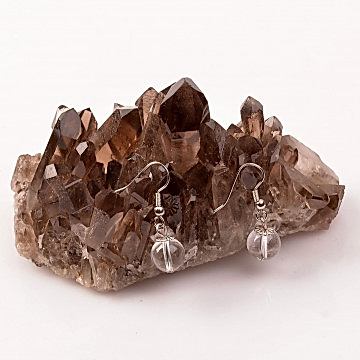 Kristal Kuvars Taşı Küpe