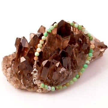 Krizopras Taşı Gümüş Bileklik - 5 mm