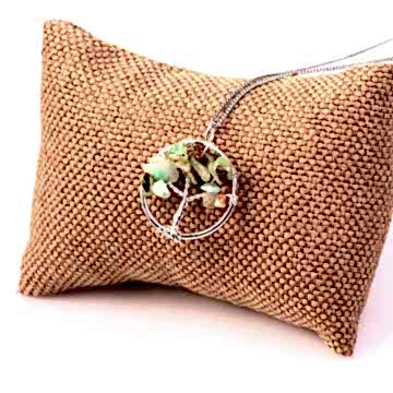 Krizopras Taşı Kolye - Hayat Ağacı