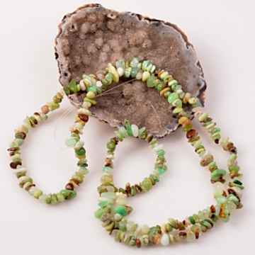 Krizopras Taşı Şekilsiz Dizi - Kırık Taş