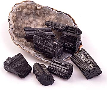 Küçük Boy Siyah Turmalin Taşı Ham Kütle