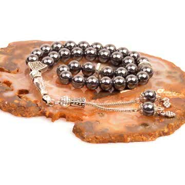 Küre Kesim Hematit Taşı Tesbih ( 8 mm )