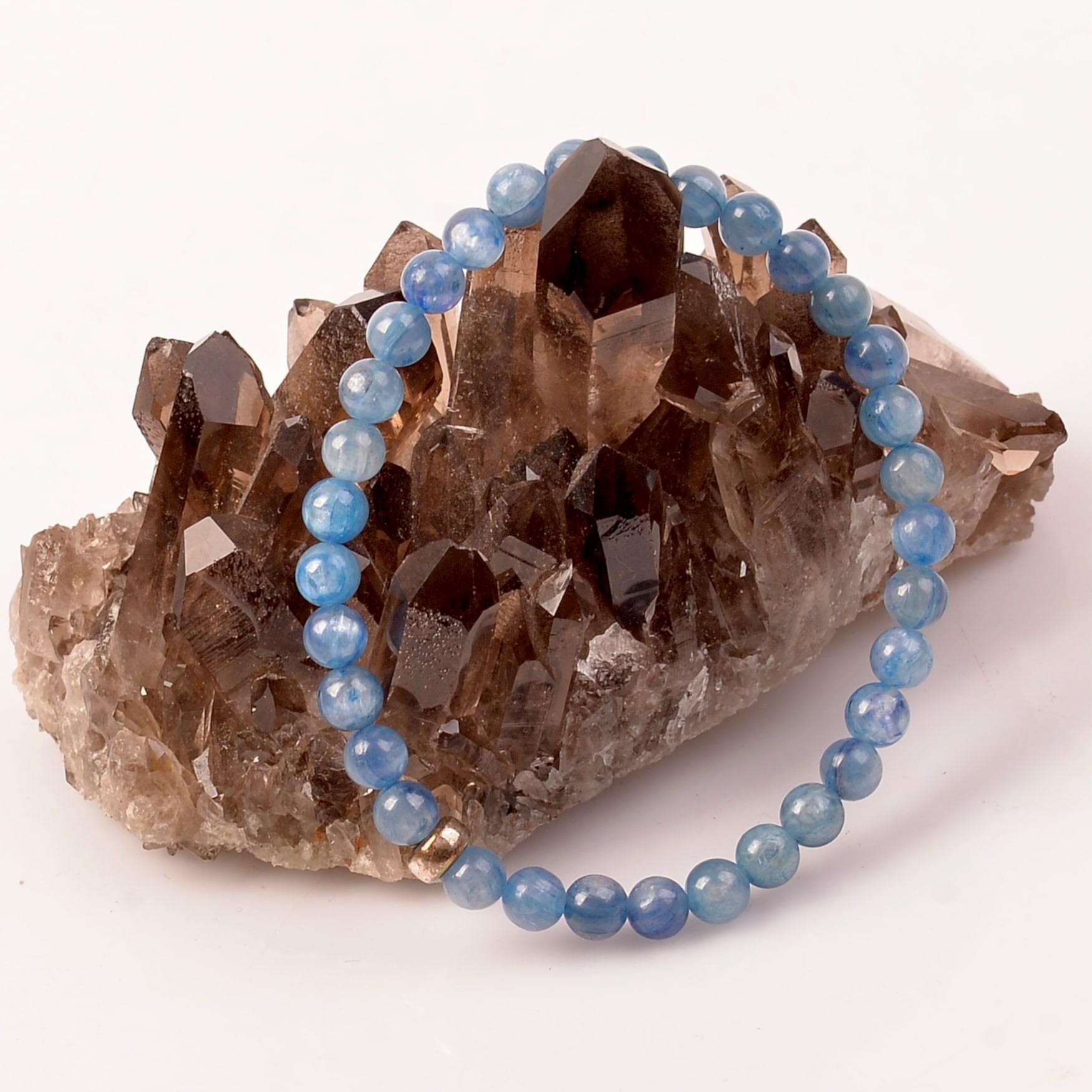 Kyanit Taşı Bileklik   Gümüş Aparatlı 6 mm