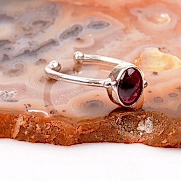 Lal Taşı Gümüş Yüzük - Ayarlamalı