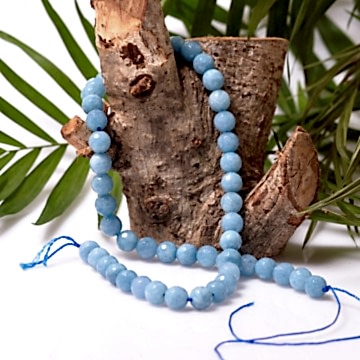 Mavi Kuvars Taşı Dizi - 8 mm Faset Kesim