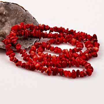 Mercan Taşı Şekilsiz Dizi - Boyalı Mercan