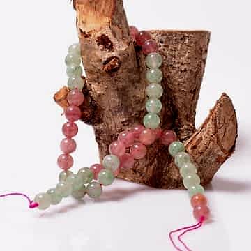 Mix Çilek Kuvars Taşı Dizi - 8 mm