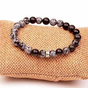 Obsidyen Taşı Bileklik ( 8 mm )