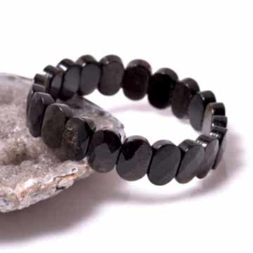 Obsidyen Taşı Bileklik - Fasetli