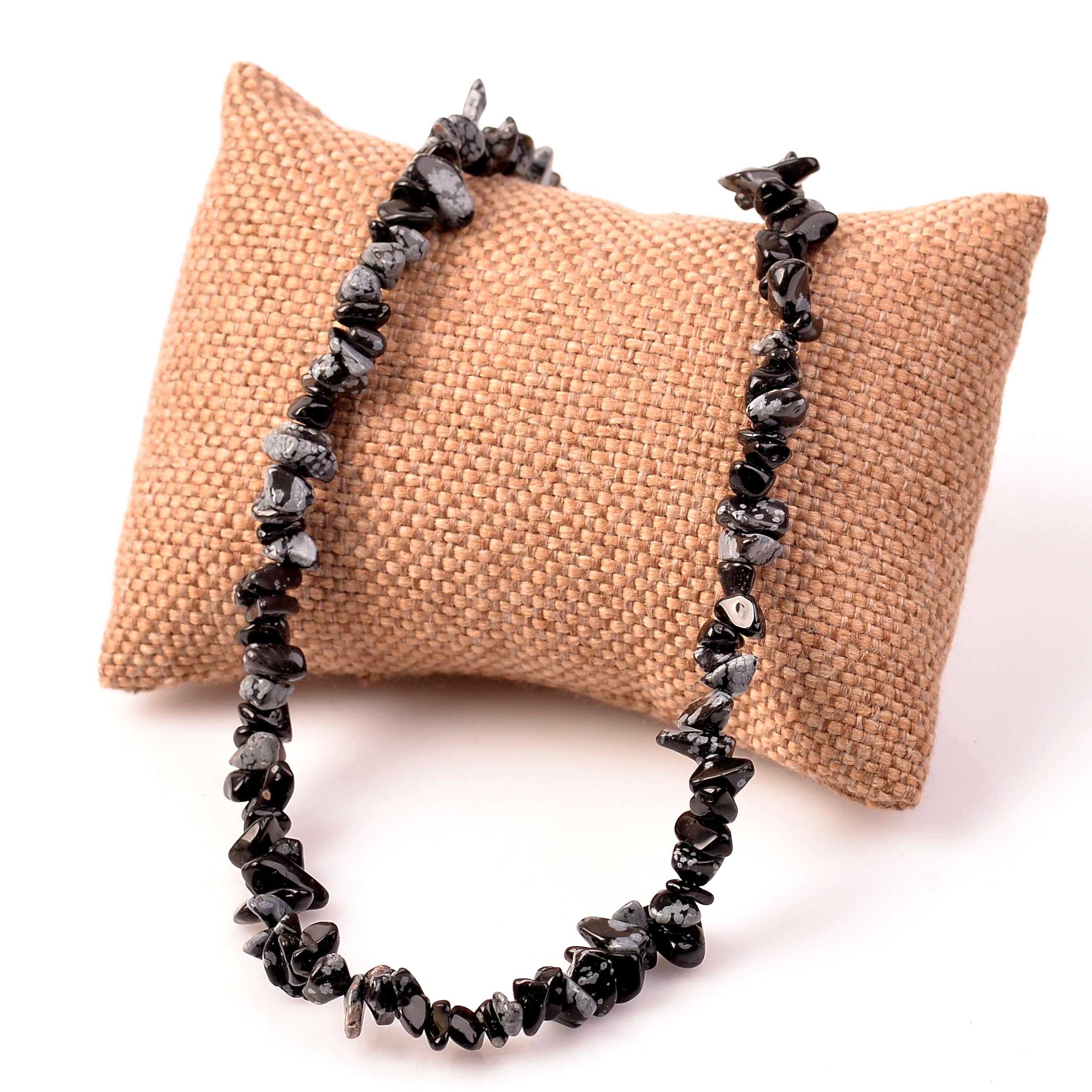 Obsidyen Taşı Şekilsiz Kolye   Kar Tanesi Obsidyen