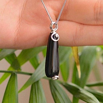 Oniks Taşı Damla Kolye