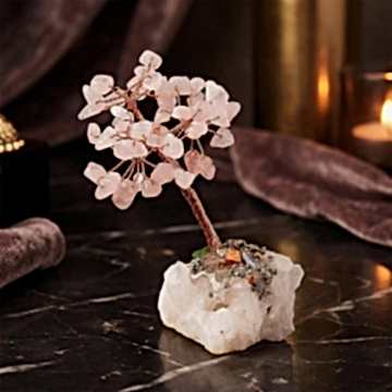 Pembe Kuvars Taşı Ağaç - Kristal Kuvars Tabanlı