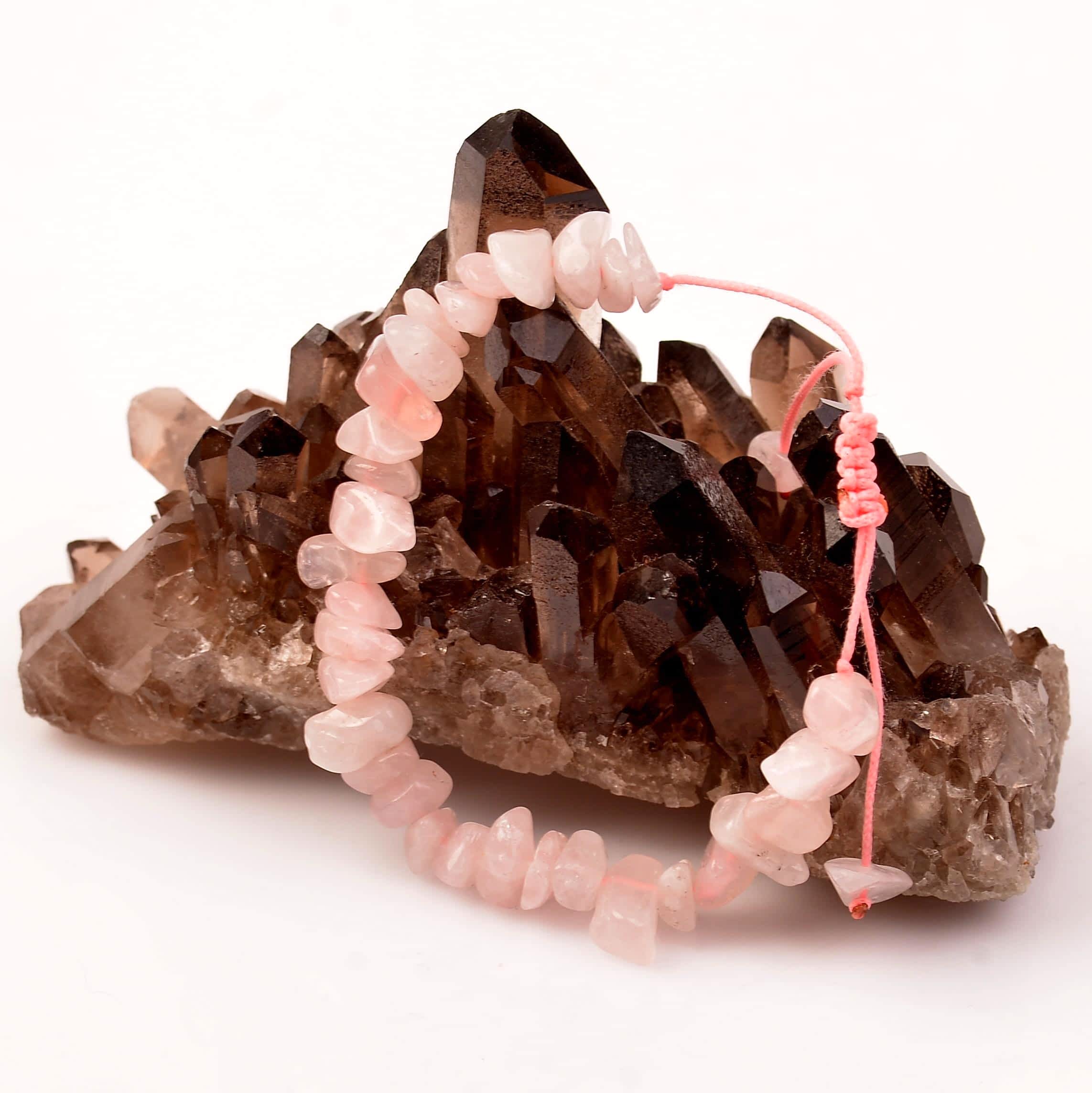 Pembe Kuvars Taşı Bileklik   Ayarlamalı