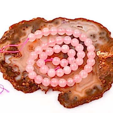 Pembe Kuvars Taşı Dizi (8 mm)