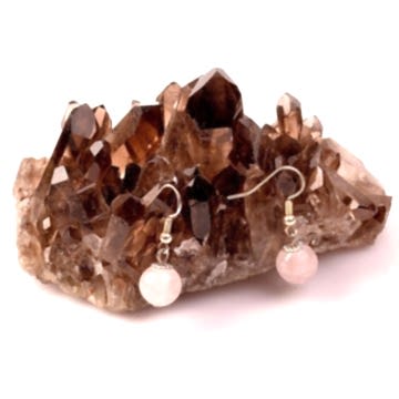 Pembe Kuvars Taşı Küpe