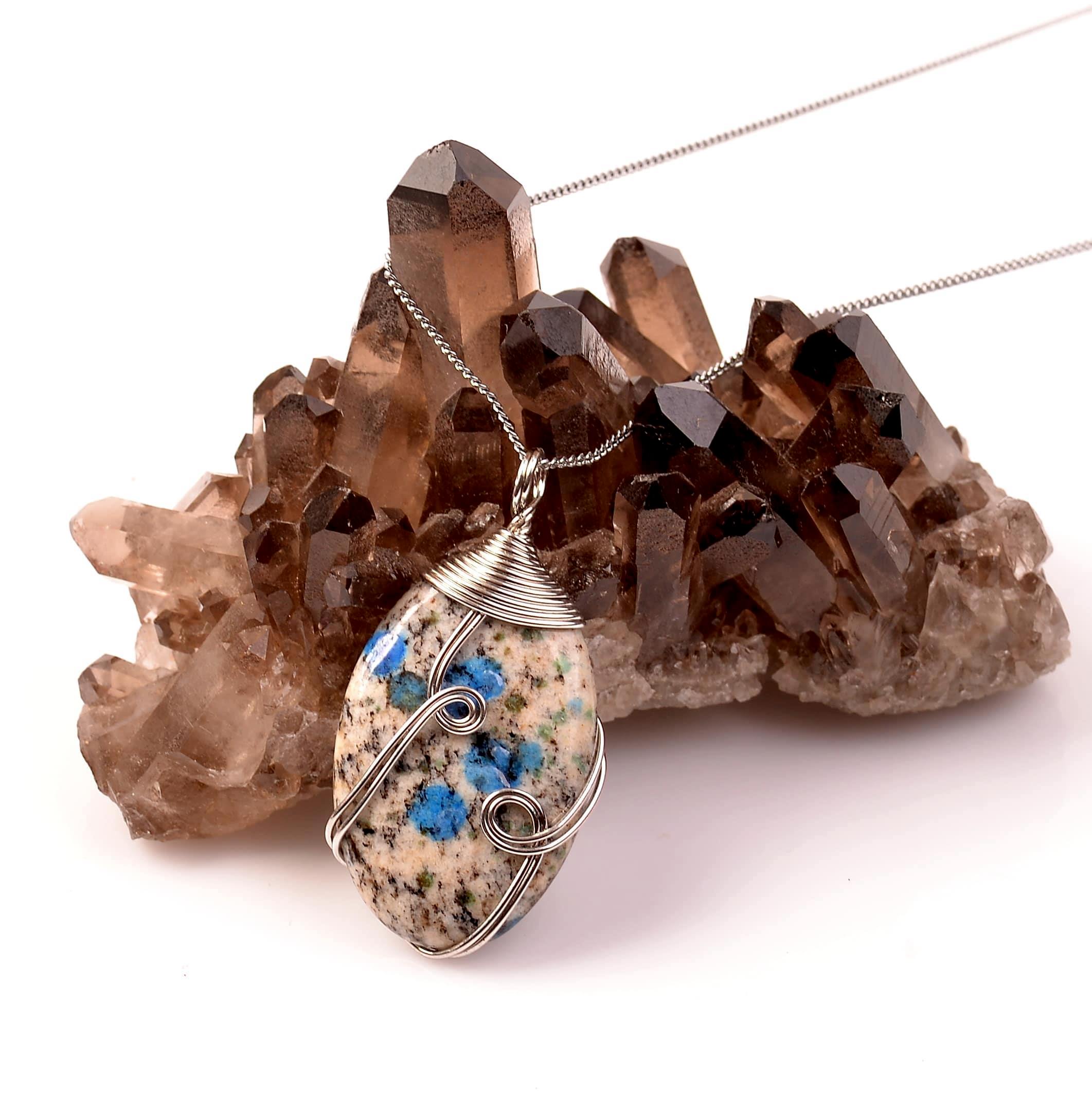 Raindrop Azurit Taşı Kolye   K2 Taşı