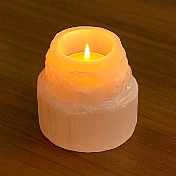 Selenit Taşı Mumluk - 8 cm - Kule Şeklinde