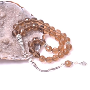 Sentetik Zultanit Taşı Gümüş Tesbih ( 8 mm ) - Renk Değiştiren Ürün