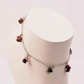 Turmalin Taşı Halhal - Kararmaz Zincirli