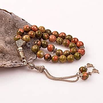 Unakit Taşı Tesbih - 8 mm